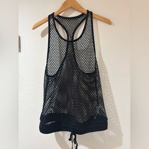 FABLETICS Black Mesh Activewear racerback Top M EUC